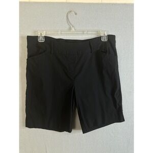 Hary Radley Womens Black Flat Front Shorts XL Elastic Waist Pockets